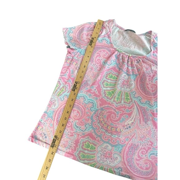 Lauren Ralph Lauren 2PC Pajama Set Womens Pink Floral Paisley Top Shorts Sz M - Picture 8 of 10